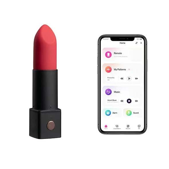 Lovense – Exomoon App-Controlled Discreet Lipstick Vibrator (Red)