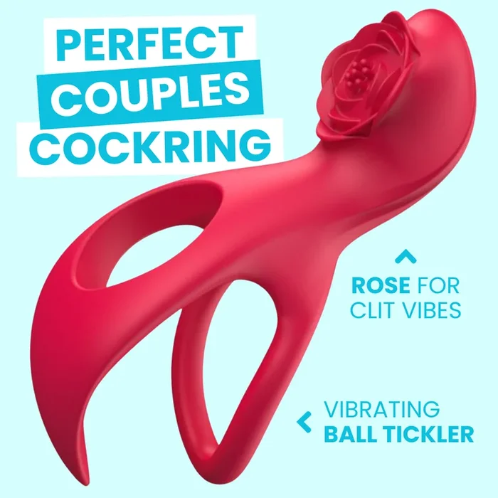 Lover’s Rose Dual Cock-ring – Strong Vibrations in 2 Motors!