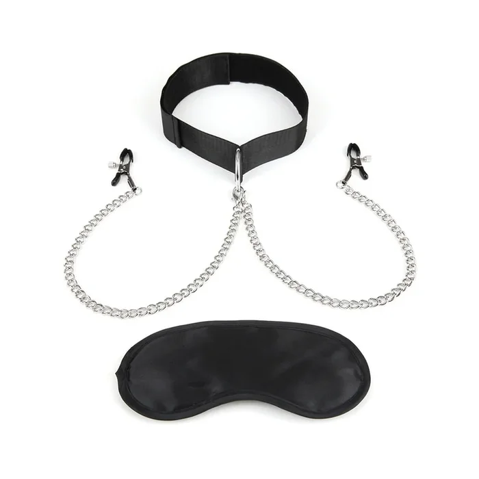 Lux Fetish Collar And Nipple Clips