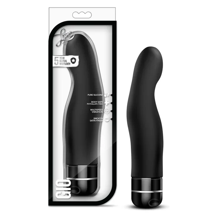 Luxe By Blush® | Gio Curved Black 8-Inch Long Vibrating Dildo