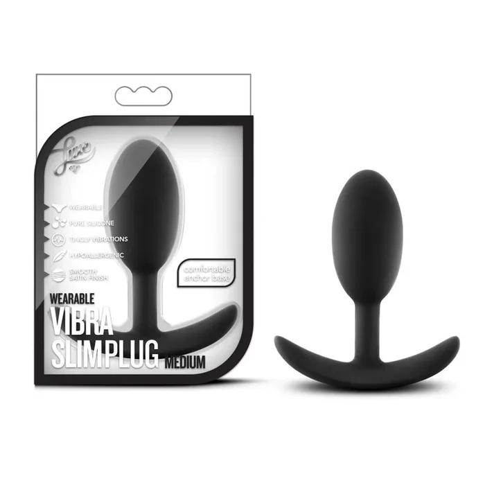 Luxe By Blush® | Wearable Vibra Slim Black 4-Inch Anal Plug