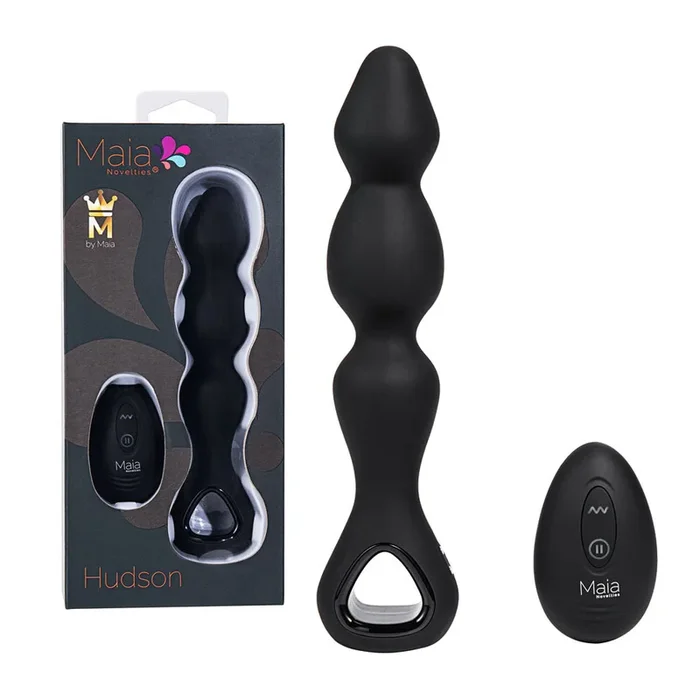 Maia HUDSON – Black 19 cm USB Rechargeable Anal Vibrator with Wireless Remote