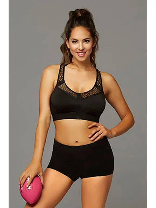Make It Happen Sports Bra w/ Netting Inserts 30131 Black M(H)