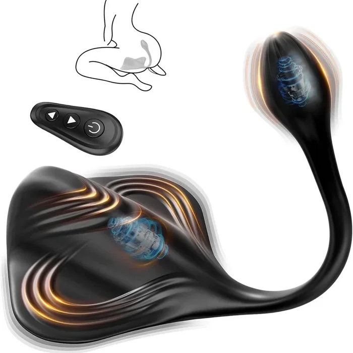 Manta Ray Shaped Sitting Prostate Massager for Penis Wrapped Training, Anal Teasing Ride