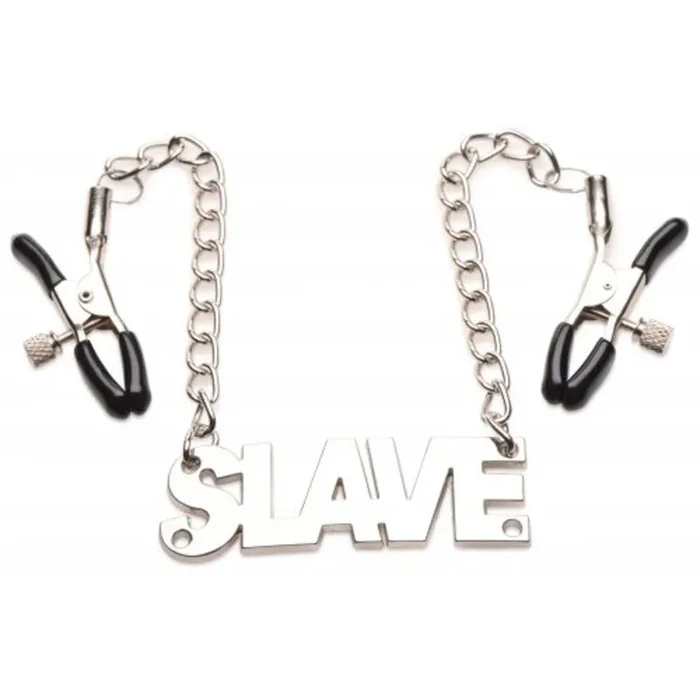 Master Series Enslaved Slave Chain Nipple Clamps Silver