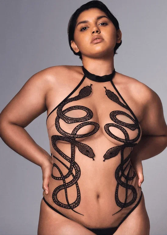 Medusa Bodysuit – Black and Butterscotch