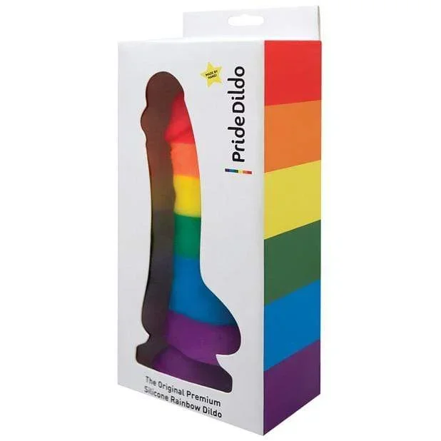 美国 Pride Dildo – 原始高级硅胶按摩棒带球 8英寸 (多色)