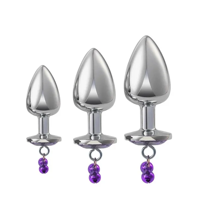 Metal Double Bells Jewel Anal Plug Set Adult Toy