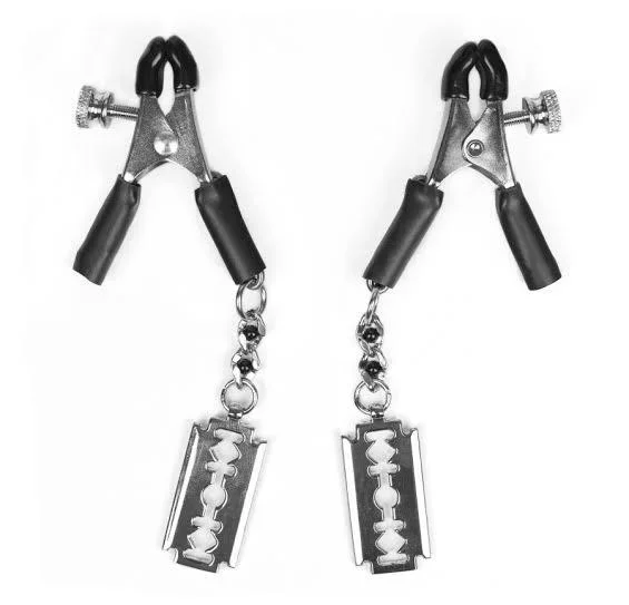 Micro Plier Clamp with Razor Blade Pendant