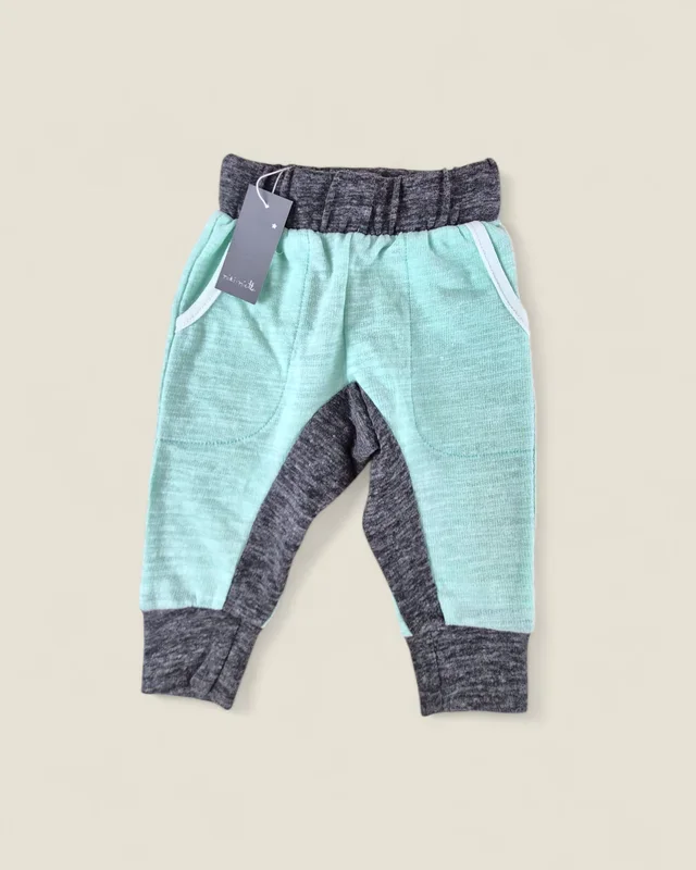 MIKI MIETTE GREY & MINT PANTS 3M PRE-LOVED (WITH TAGS)