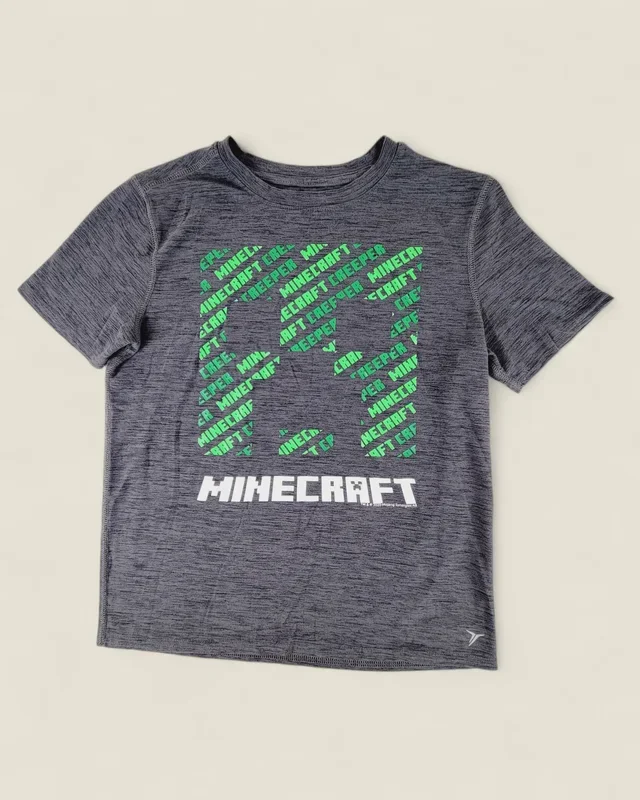 MOJANG GREY MINECRAFT TEE BOYS 10-12Y PRE-LOVED