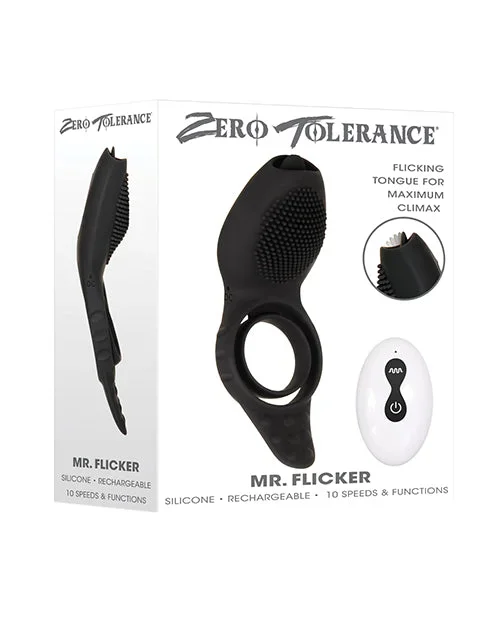 Mr. Flicker Vibrating Cock Ring – Black