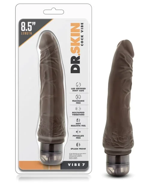 Mr Skin Vibe 7 8.5″ Vibrating Dildo – Chocolate
