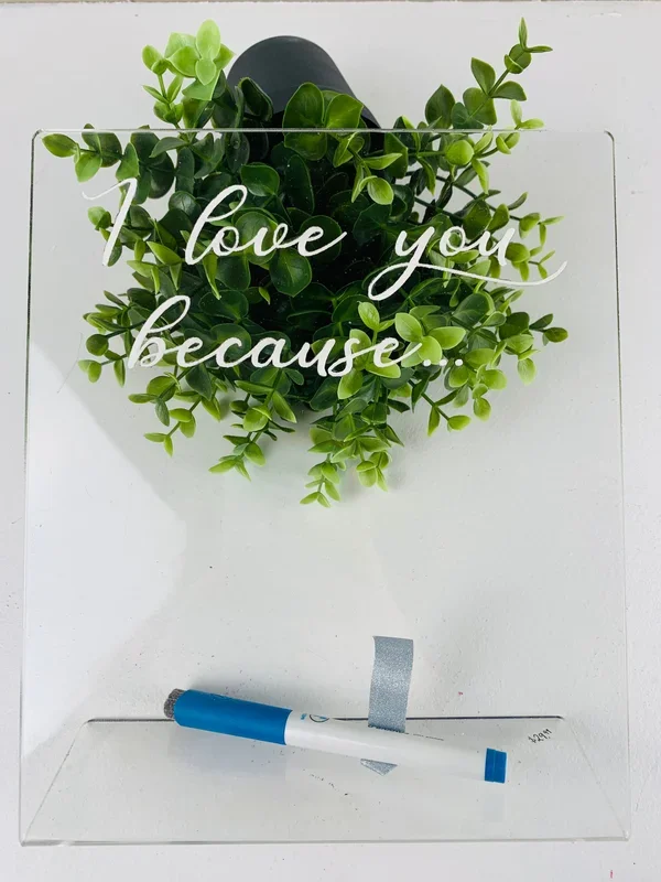 Namcor, Acyrlic “I Love You Because” Writing Board