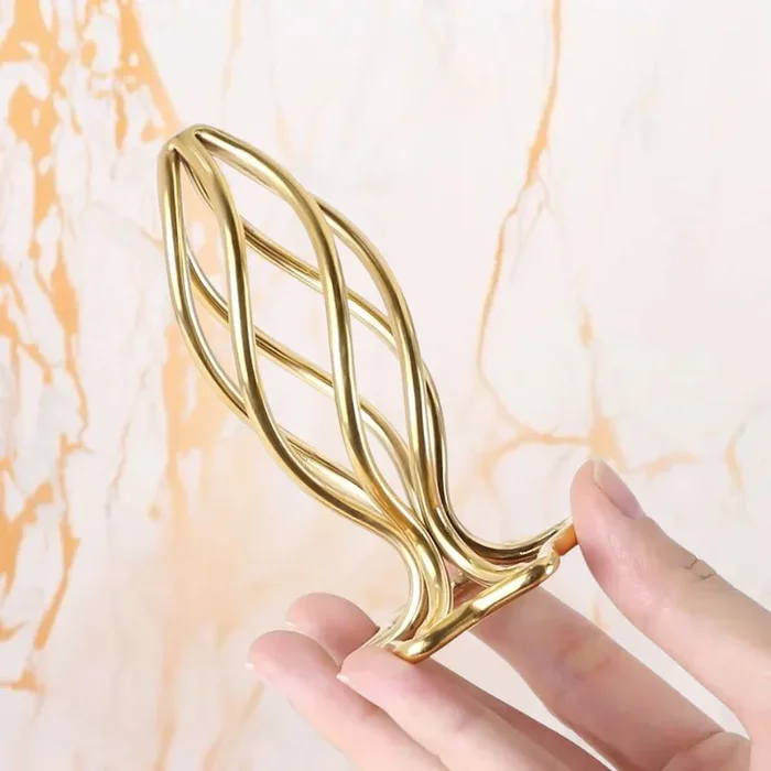 나선형 항문 플러그 – 금도금 스테인레스 스틸