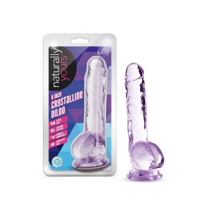 Naturally Yours 8″ Crystaline Dildo Amethyst