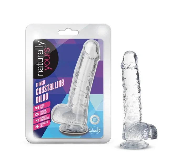 Naturally Yours By Blush® | Realistic Diamond 6-Inch Long Dildo With Balls & Suction Cup Base