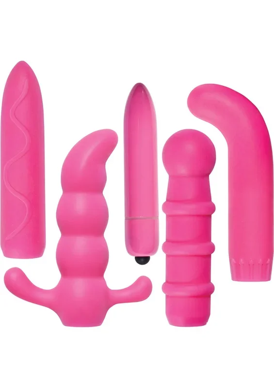 Naughty Explorer Silicone Vibrator Kit with Sleeves