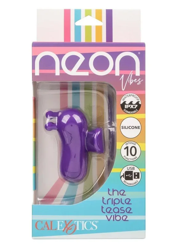 Neon Vibes The Triple Tease Rechargeable Silicone Vibrator – Purple