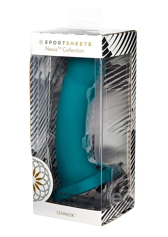 Nexus Collection By Sportsheets LENNOX Silicone Hollow Vibrating Sheath Rechargeable Dildo 8in – Green