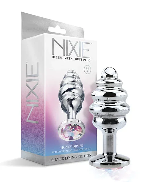 Nixie Honey Dipper Ribbed Metal Butt Plug – Medium