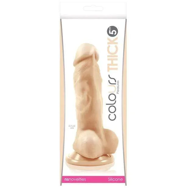 NS Novelties – Colours Pleasures Thick Silicone Suction Cup Realistic Dildo with Balls