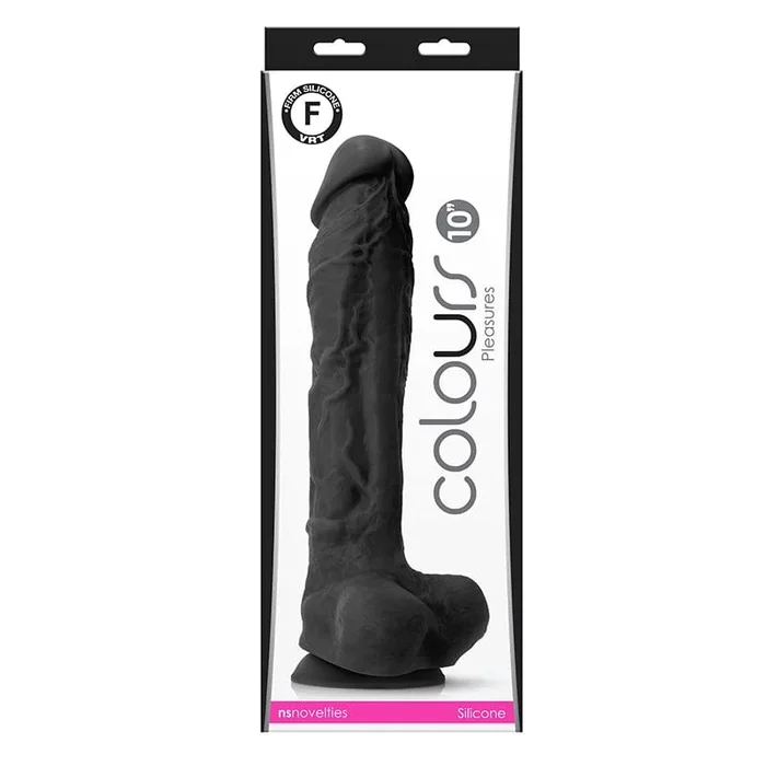 NS Novelties Colours Pleasures 10″ Black Dildo