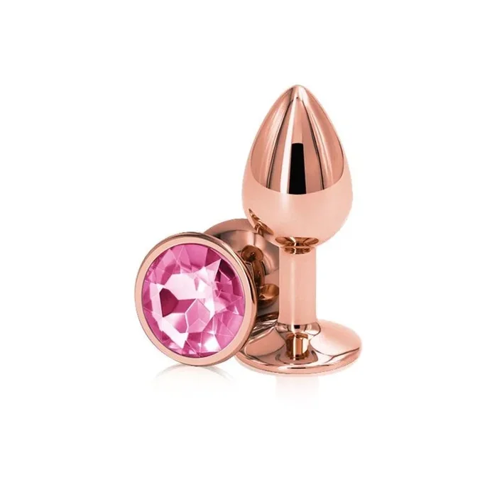 NS Novelties Rear Assets Rose Gold Pink Gem Butt Plug