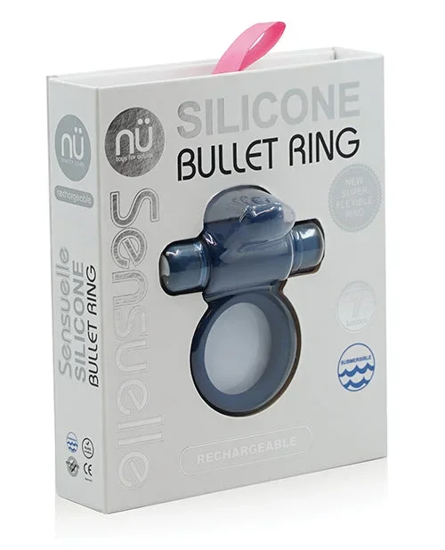Nu Sensuelle 7 Function Silicone Bullet Ring – Navy