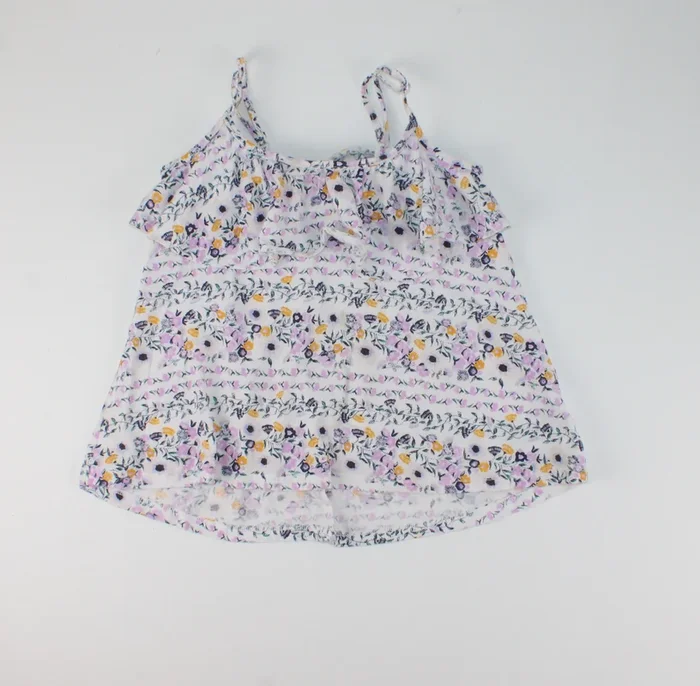 OLD NAVY FLORAL TANK WHITE 5Y PRE-LOVED