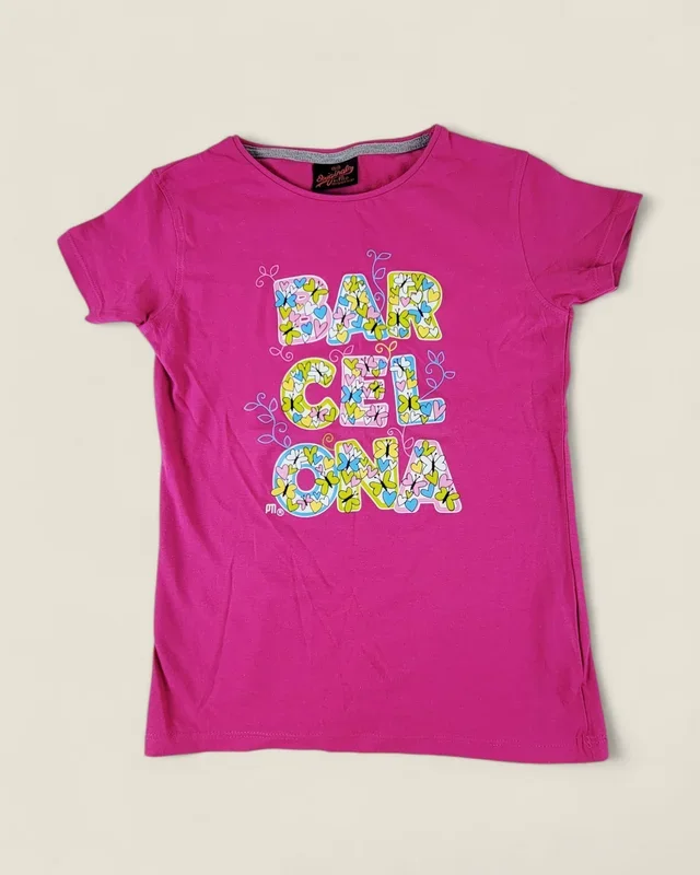 ORIGINALS PINK BARCELONA TEE GIRLS 9-11Y PRE-LOVED