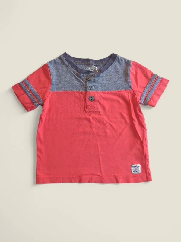 OSH KOSH GREY & ORANGE TOP 2T PRE-LOVED