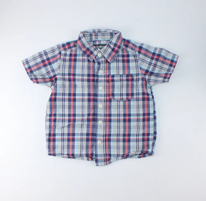 OSH KOSH PLAID COLLARED TOP 2T PRE-LOVED