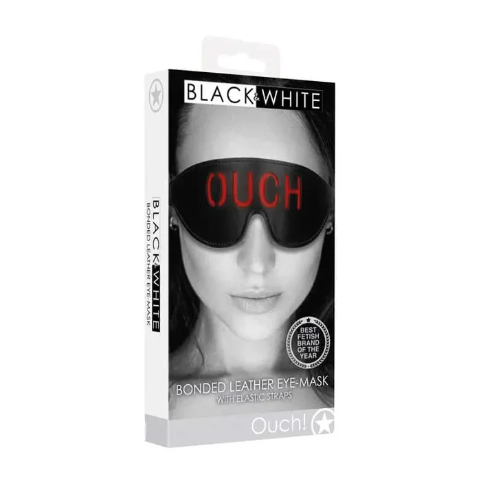 OUCH! Black & White Bonded Leather Eye-Mask ”Ouch” – Eye Restraint