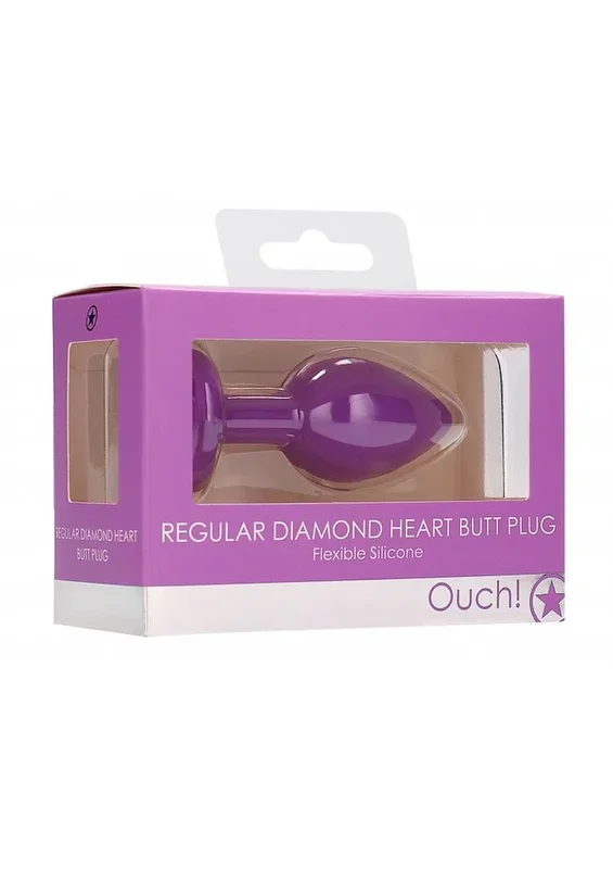 Ouch! Diamond Heart Butt Plug – Regular – Purple