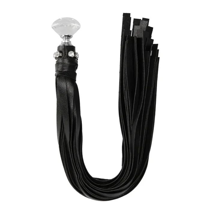 Ouch! Diamond Studded Faux Leather Flogger