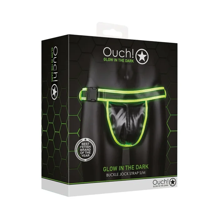 Ouch! Glow Buckle Jock Strap – Glow In The Dark – Green – S/m