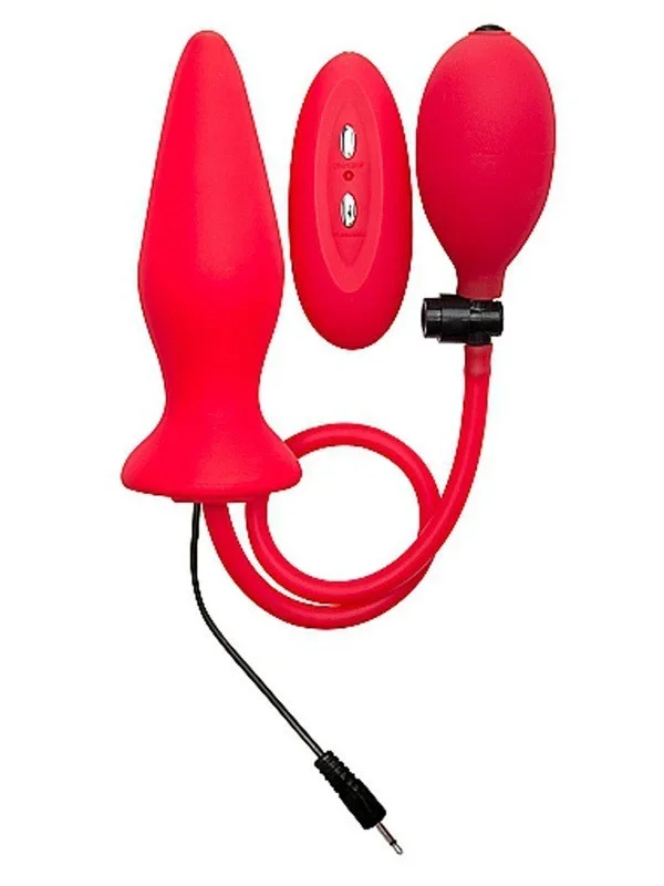 Ouch Inflatable Vibrating Silicone Plug – Red