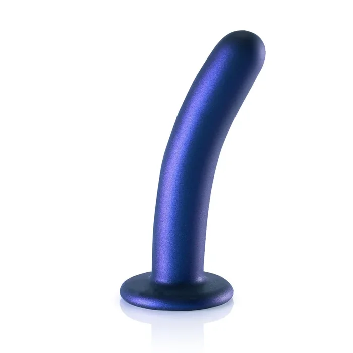 Ouch Smooth Silicone G-Spot Dildo Metallic Blue 6 Inch