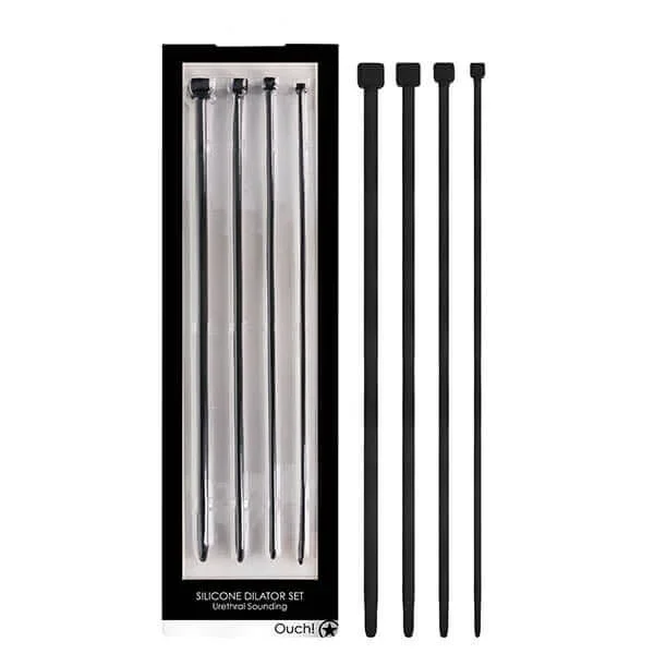 Ouch! Urethral Sounding Dilator Set – Black Silicone Urethral Sound Set
