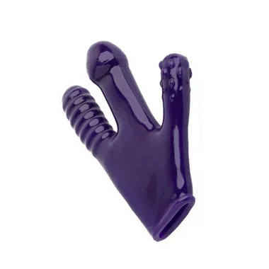 OXBALLS The Claw Penetrator Textured Unisex Dildo Glove Eggplant