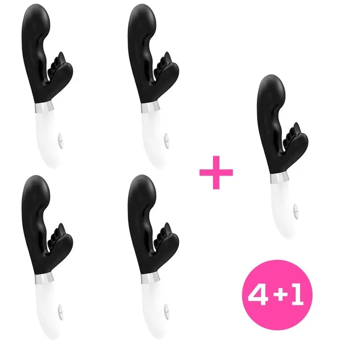 Pack 4+1 Sliper Silicone Rabbit Vibe Black