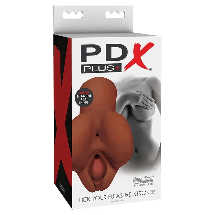 PDX Plus Pick Your Pleasure Stroker-Brown