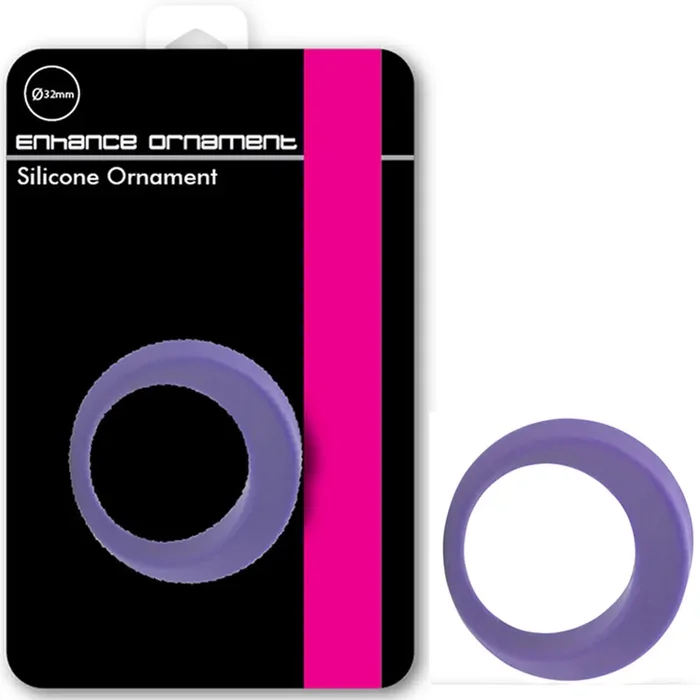 Penis Enhance Ornament Silicone Cock Ring – 32mm Violet