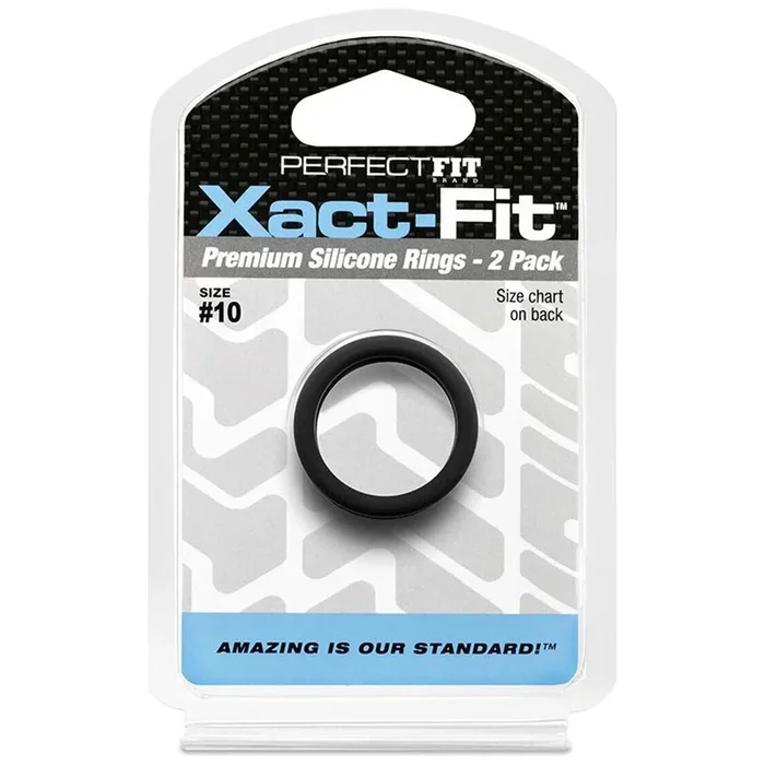 Perfect Fit Xact-Fit #10 2 Pack Black 1″ Male Cock Ring
