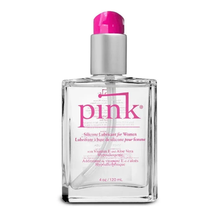 Pink Silicone Lube 4oz Glass