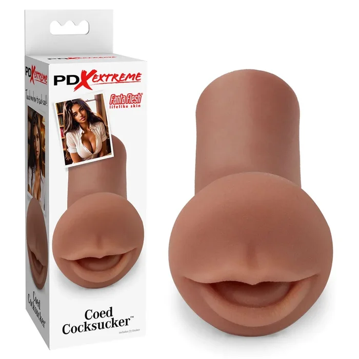 Pipedream Extreme Toyz Coed Cocksucker – Brown – Brown Mouth Stroker