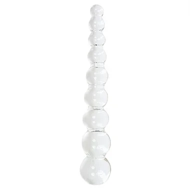 Pipedream Products Icicles #2 Hand Blown Glass Stacked Bulbous Dildo Clear