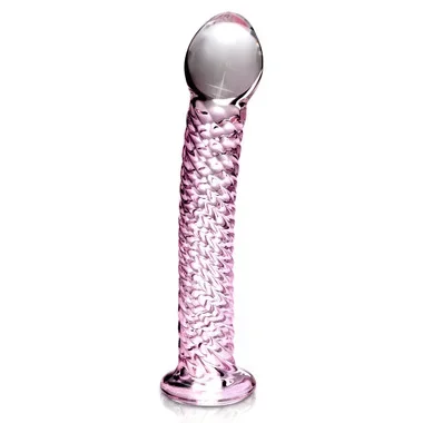 Pipedream Products Icicles #53 Hand Blown Textured Glass Dildo Pink