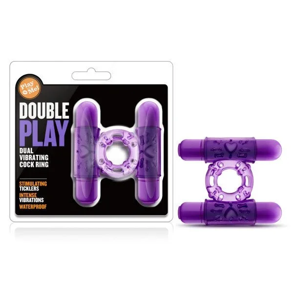Play With Me – Double Play – Purple Dual Vibrating Cock Ring